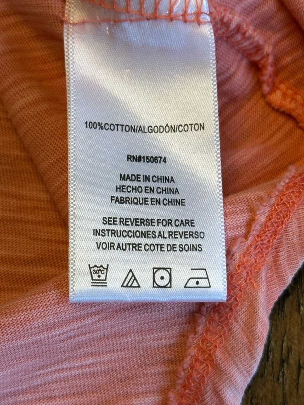Billy T | Cotton Henley Top with Tab Sleeves in Blush Sun – Size, L - Picture 7 of 9